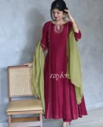 Wine Maroon Anarkali - Image 2