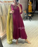 Wine Maroon Anarkali - Image 4