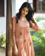 Soft Brown Embroidered Kurta - Image 2