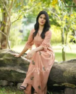 Soft Brown Embroidered Kurta - Image 3