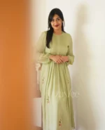 Pista Green Pleated Dress - Image 3