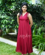 Red Pleated Kurta