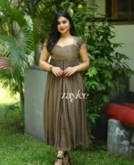 Truffle Brown Gathered Gown - Image 7