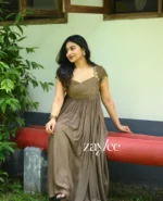 Truffle Brown Gathered Gown