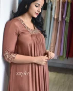 Brown Zari Work Kurta