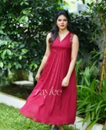 Red Pleated Kurta - Image 2