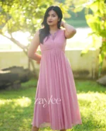 Blush Pink Pleated Kurta - Image 3