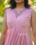 Blush Pink Pleated Kurta - Image 2
