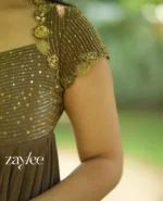 Truffle Brown Gathered Gown - Image 5