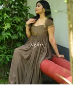 Truffle Brown Gathered Gown - Image 6