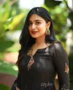 Black Silk Handwork Panel Anarkali - Image 4