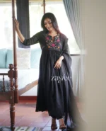 Black Appliqué work kurta - Image 6