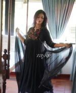 Black Appliqué work kurta - Image 5