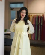 Butter Yellow Pleated Dress - Image 4