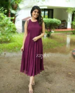 Beet-Red Pleated Kurta - Image 2