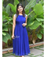 Cobalt Blue Pleated Kurta - Image 8