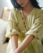 Lime Yellow Kota Dress - Image 3