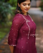 Deep Burgundy Box-Pleat Kurta - Image 5