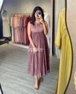 Dusty Mauve Organza Kurta - Image 2