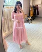 Dusty Pink Zari Work Kurta - Image 2