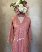 Dusty Rose Chikankari Anarkali - Image 2