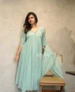 Frosty Mint Kurta With Pastel Embellishments - Image 3