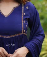 Glistening Blue Zari Work Kurta - Image 2
