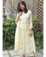 Lemon Chiffon Organza Kurta - Image 2