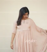 Light Rosegold Pearl Work Kurta - Image 3