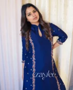 Midnight Blue Anarkali & Pants - Image 3