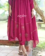 Magenta Zari Work Kurta - Image 3