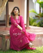 Magenta Zari Work Kurta - Image 2