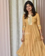 Mustard Gold Organza Kurta - Image 4