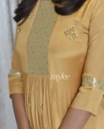 Mustard Gold Organza Kurta - Image 2
