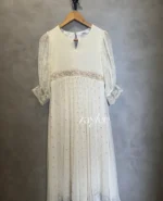 Off white pleated kurta with highlights - Image 2