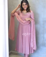 Peony Pink Panel Anarkali - Image 3