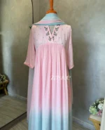 Pink-Blue Dual Tone Kurta - Image 2