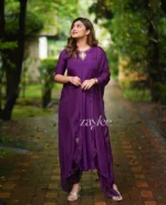 Purple Embellished Kurta - Image 6