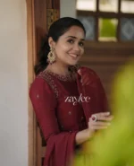 Ruby Red Anarkali - Image 3