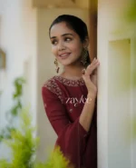 Ruby Red Anarkali - Image 2