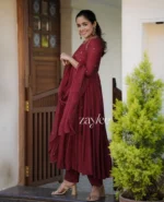 Ruby Red Anarkali - Image 4