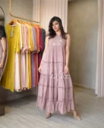 Dusty Mauve Organza Tier Dress - Image 5
