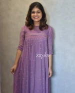 Embroidered gathered kurta with highlights - Image 2