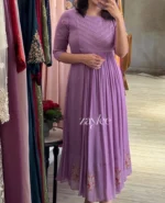 Light Lilac Gathered Kurta - Image 2