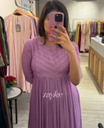 Light Lilac Gathered Kurta - Image 3