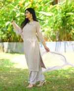 Nude Pink Handwork Chikankari Kurta - Image 5