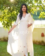 Off White Embroidered Kurta - Image 3