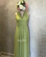 Pista Green Pleated Kurta - Image 2