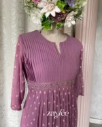 Lavender pleated kurta with highlights. - Image 2