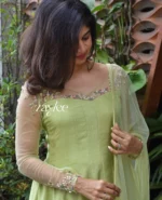 Pistachio Green Panel Anarkali - Image 7